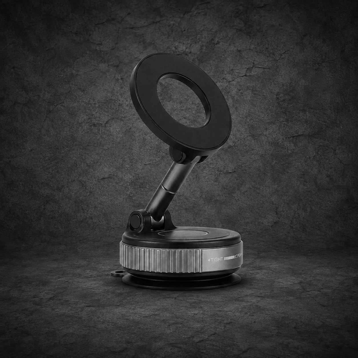 360° Nano Gel Magnetic Phone Holder, Strong Suction Cup Car Mount with Foldable Arm Black