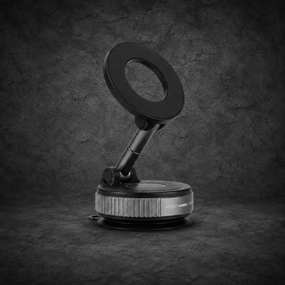 360° Nano Gel Magnetic Phone Holder, Strong Suction Cup Car Mount with Foldable Arm Black