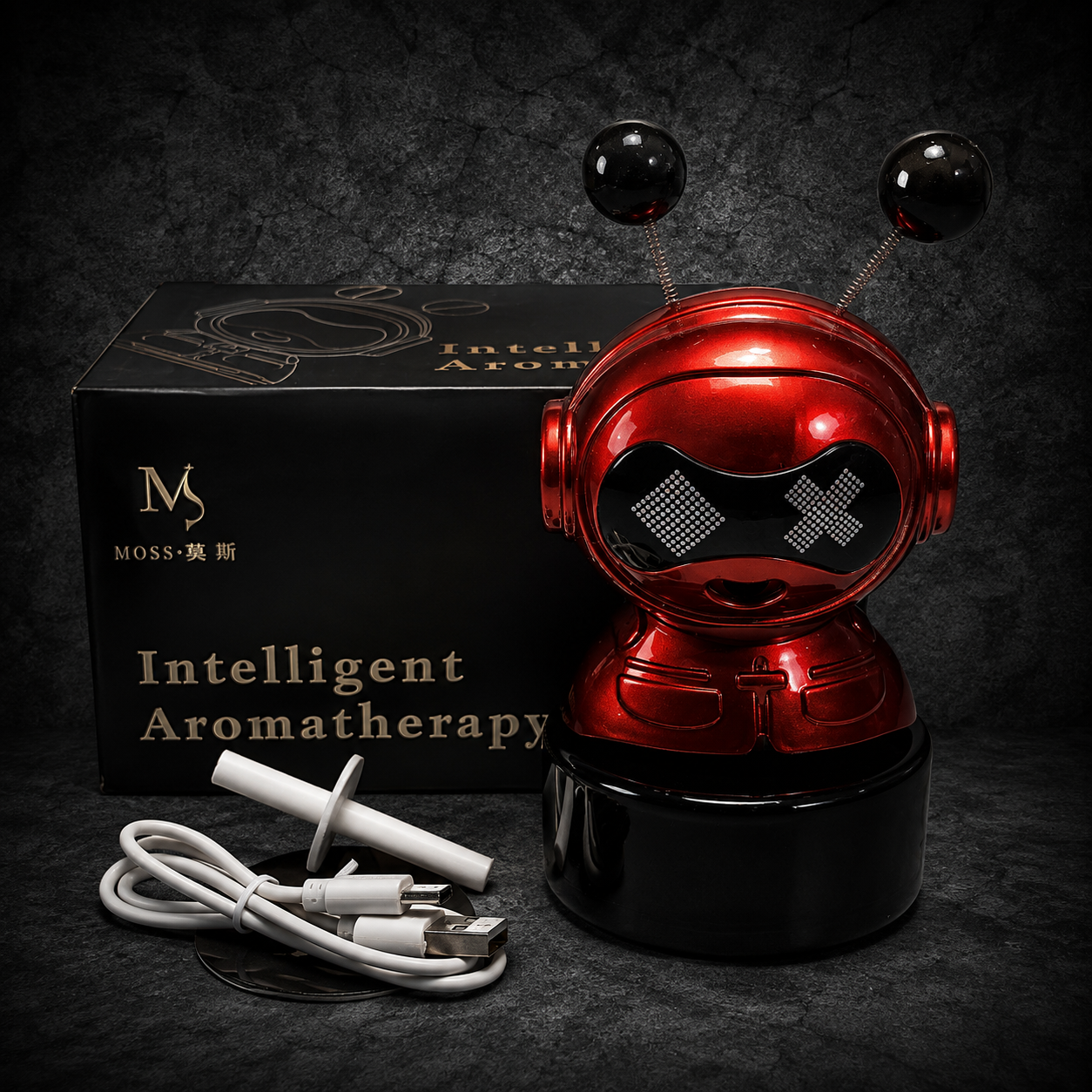 Smart AI Robot Car Air Freshener Diffuser | Intelligent Aromatherapy Aroma Diffuser | Auto Start & Stop | 3 Fragrance Modes | USB Rechargeable | Cute Expression Robot Air Freshener for Car, Home & Office