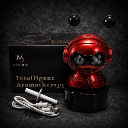 Smart AI Robot Car Air Freshener Diffuser | Intelligent Aromatherapy Aroma Diffuser | Auto Start & Stop | 3 Fragrance Modes | USB Rechargeable | Cute Expression Robot Air Freshener for Car, Home & Office