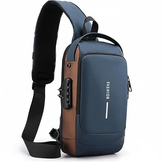 Waterproof Anti-Theft Sling Backpack with USB Charging Port, Password Lock & Hidden Pockets