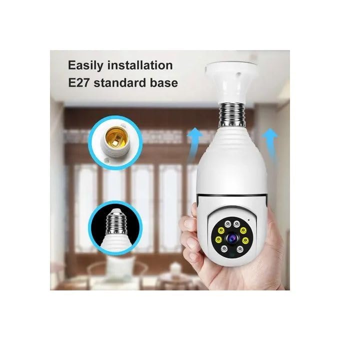 Smart 360 1080p HD Bulb Light Wireless WiFi Indoor IP Camera, HD Eye 360 Degree Panoramic Mini Lamp IR CCTV Home Security Camera