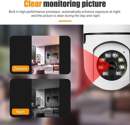 Smart 360 1080p HD Bulb Light Wireless WiFi Indoor IP Camera, HD Eye 360 Degree Panoramic Mini Lamp IR CCTV Home Security Camera