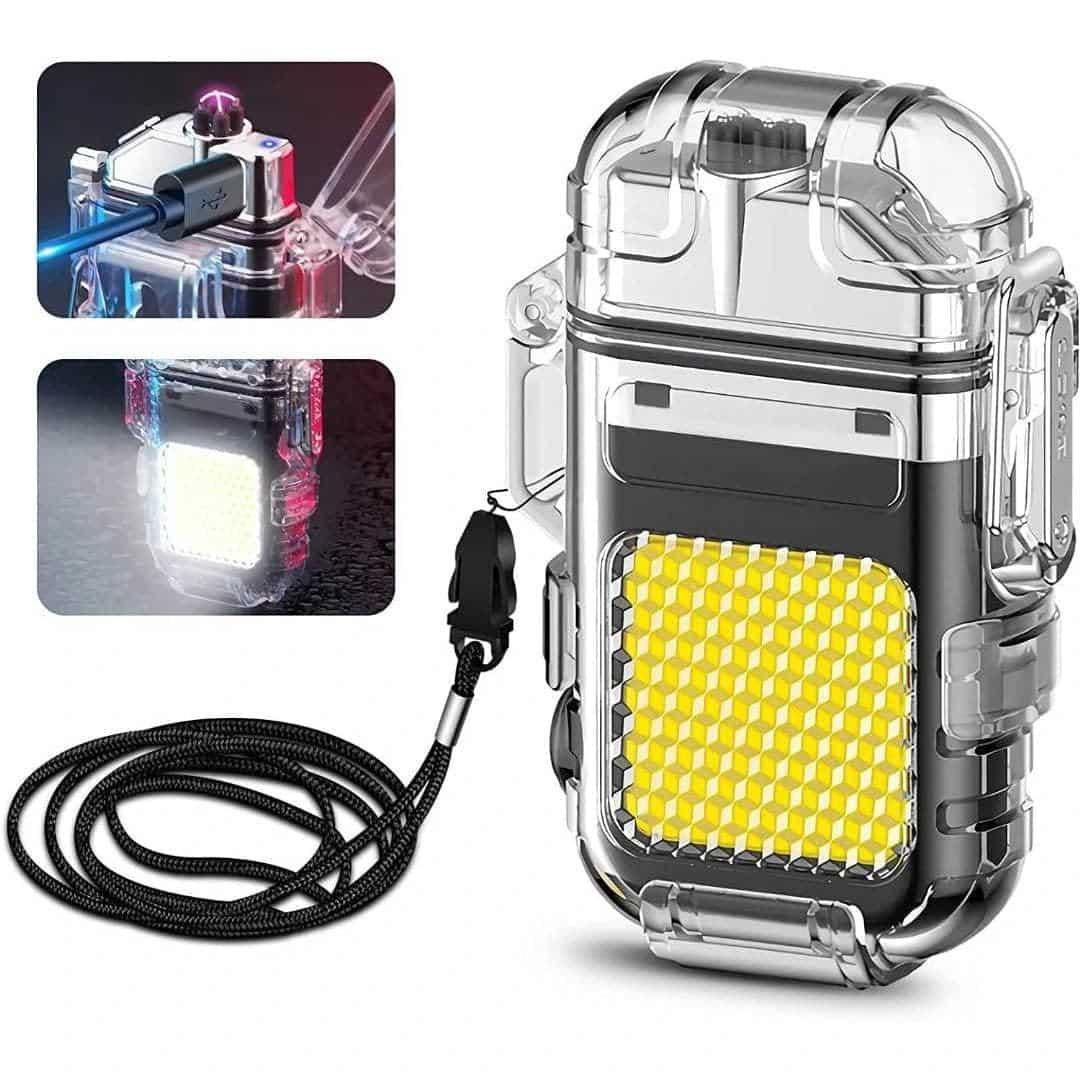 Flashlight Lighter – Waterproof Double Arc with COB Light