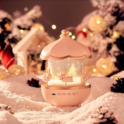 Rotating Cabin Projector Lamp Star Projector Night Light for Kids Baby Sound Machine Night Light for Room Decor Kids Night Lights for Bedroom