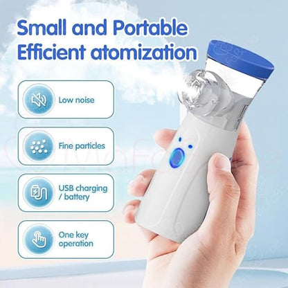 Portable Mesh Nebulizer No Noise, High Nebulization Rate, Personal Inhalers for Breathing Problems Lightweight, Travel Friendly for Adults & Kids. Multicolor
