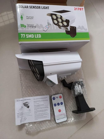 Camera Shape Solar Light Solar Sensor Light EcoFriendly NoCharger NoPower SolarSensor Light Three Speed Working Mode Intelligent Remote Control on Off Sensor 77 LEDlight Garden,Outdoor