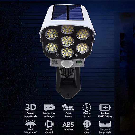Camera Shape Solar Light Solar Sensor Light EcoFriendly NoCharger NoPower SolarSensor Light Three Speed Working Mode Intelligent Remote Control on Off Sensor 77 LEDlight Garden,Outdoor