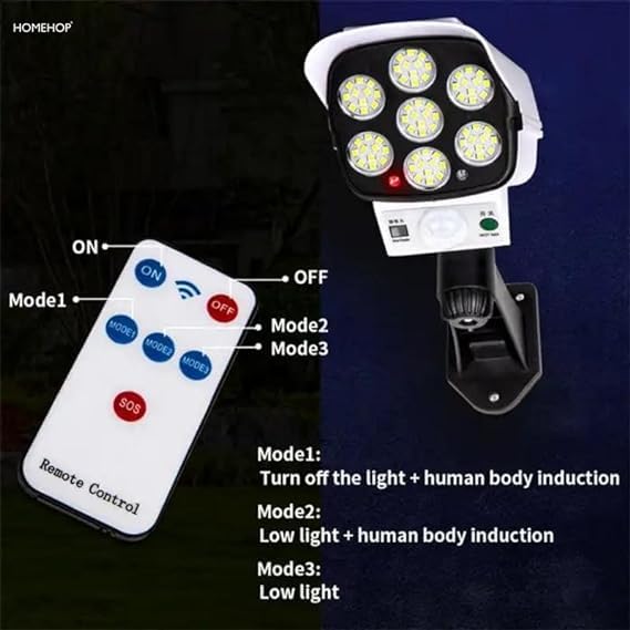 Camera Shape Solar Light Solar Sensor Light EcoFriendly NoCharger NoPower SolarSensor Light Three Speed Working Mode Intelligent Remote Control on Off Sensor 77 LEDlight Garden,Outdoor