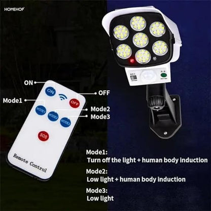 Camera Shape Solar Light Solar Sensor Light EcoFriendly NoCharger NoPower SolarSensor Light Three Speed Working Mode Intelligent Remote Control on Off Sensor 77 LEDlight Garden,Outdoor