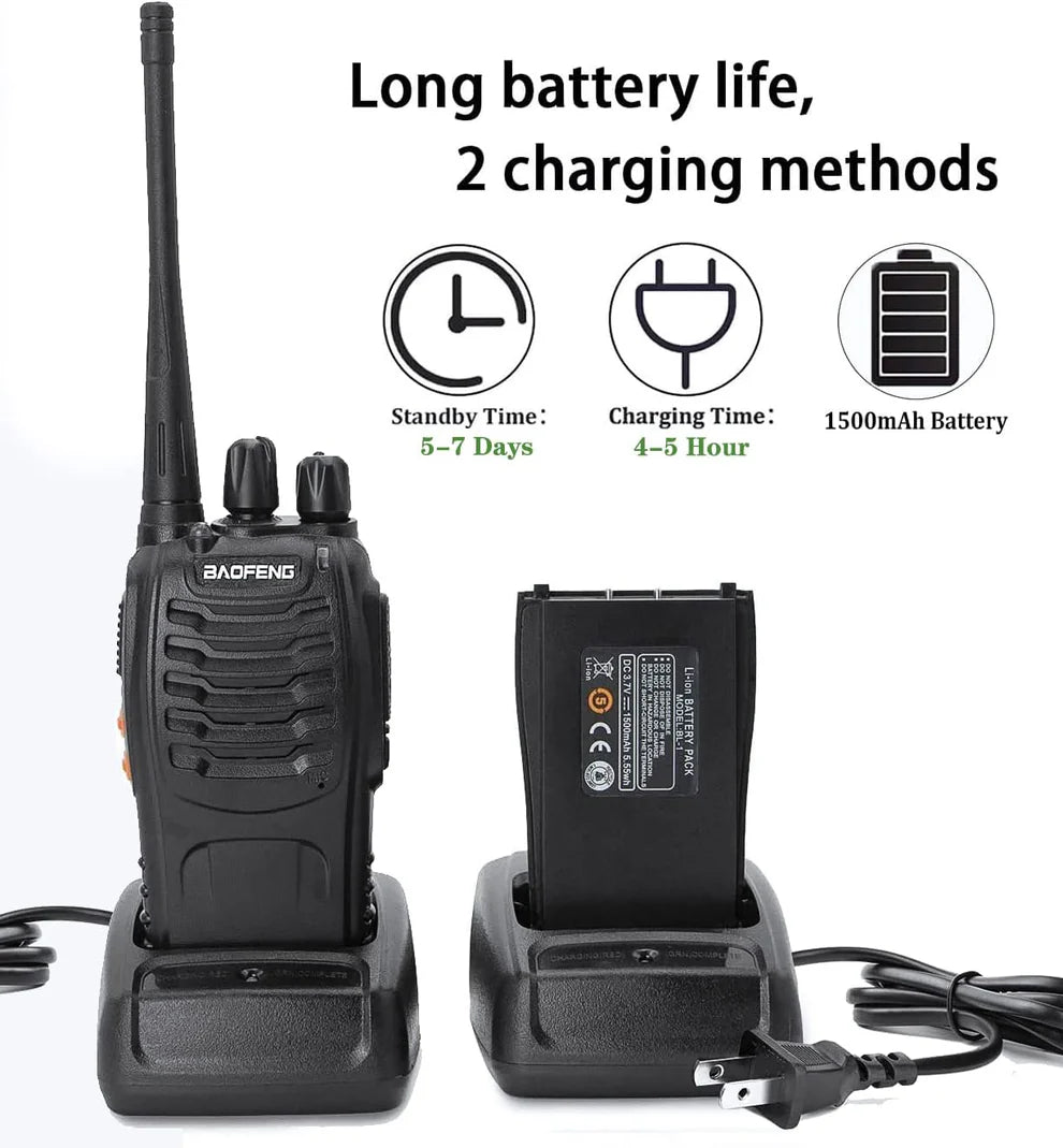 Baofeng Walkie Talkies BF-888S Rechargeable Two-Way Radios for Adults and child