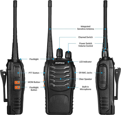 Baofeng Walkie Talkies BF-888S Rechargeable Two-Way Radios for Adults and child