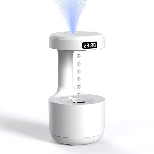 Anti-Gravity Humidifier with LED Display – 800ML Ultrasonic Cool Mist Maker, Quiet Desktop Fogger for Home, Office, Bedroom – Soothing Water Drop Design