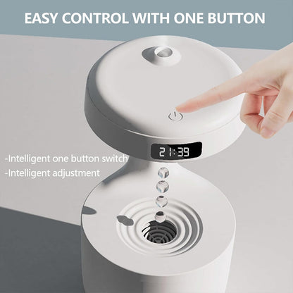 Anti-Gravity Humidifier with LED Display – 800ML Ultrasonic Cool Mist Maker, Quiet Desktop Fogger for Home, Office, Bedroom – Soothing Water Drop Design